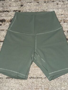 High-Waist Palm Green Align Biker Shorts